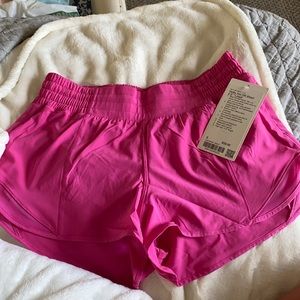 Lululemon sonic pink HR shorts size 6
